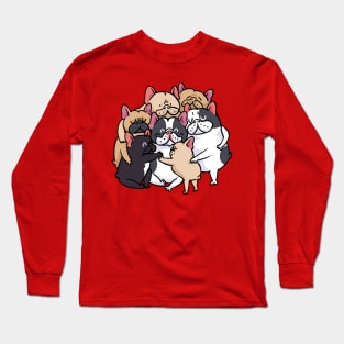 French Bulldogs group hug Long Sleeve T-Shirt